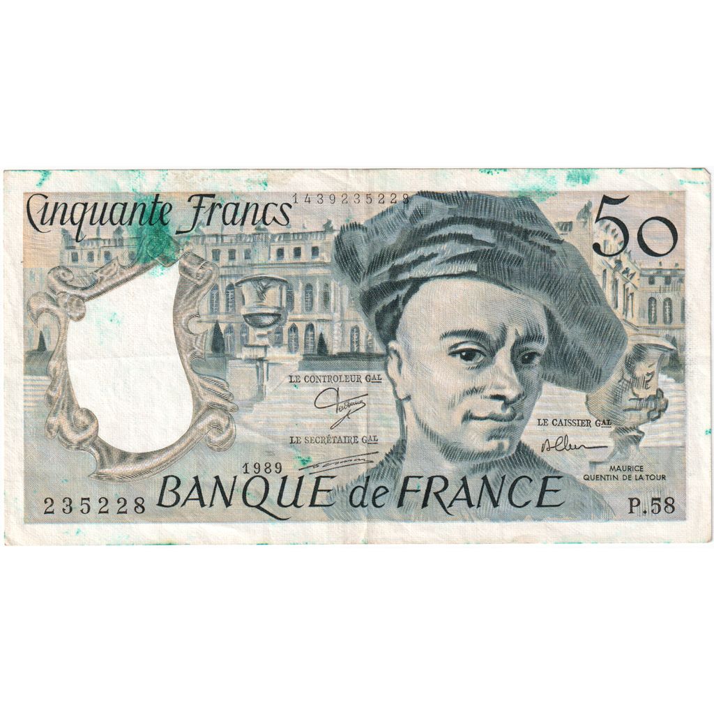 Francja, 50 Francs, Quentin de La Tour, P.58, VF(20-25)