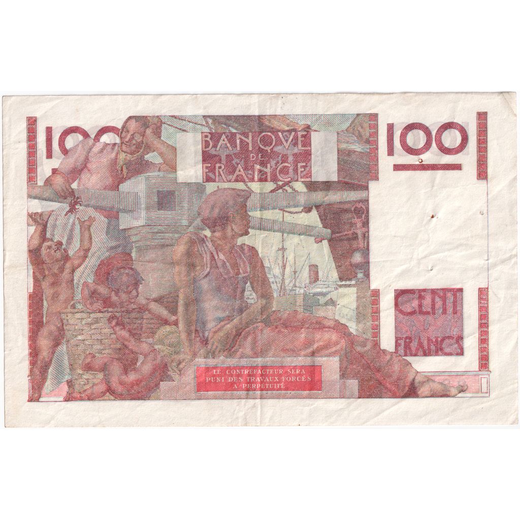 Francia, 100 Francs, Jeune Paysan, 1946-11-21, J.138, MBC