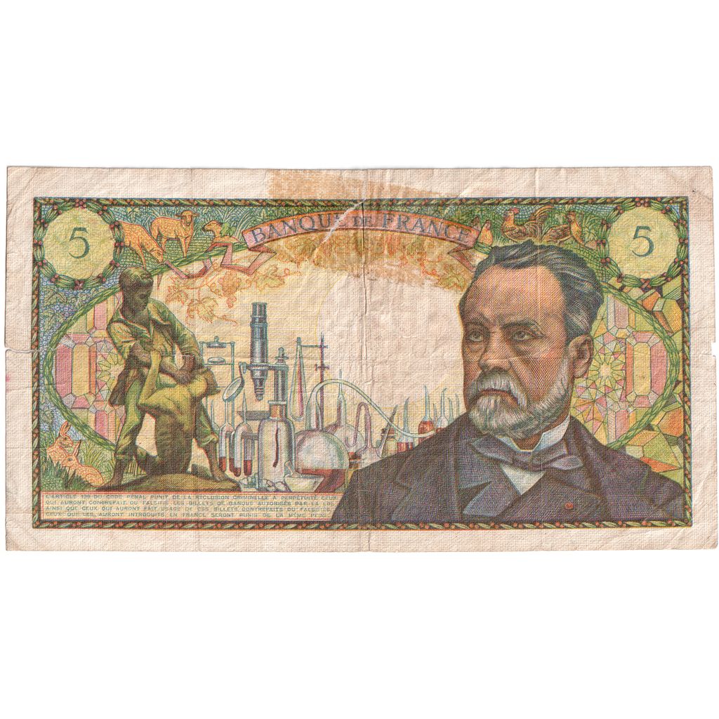 Frankrijk, 5 Francs, Pasteur, 1967-12-07, V.69, TB