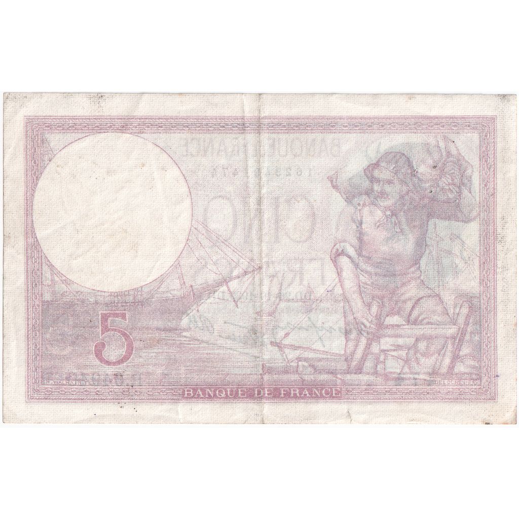 Francia, 5 Francs, Violet, 1939-10-26, R.64940, BC+