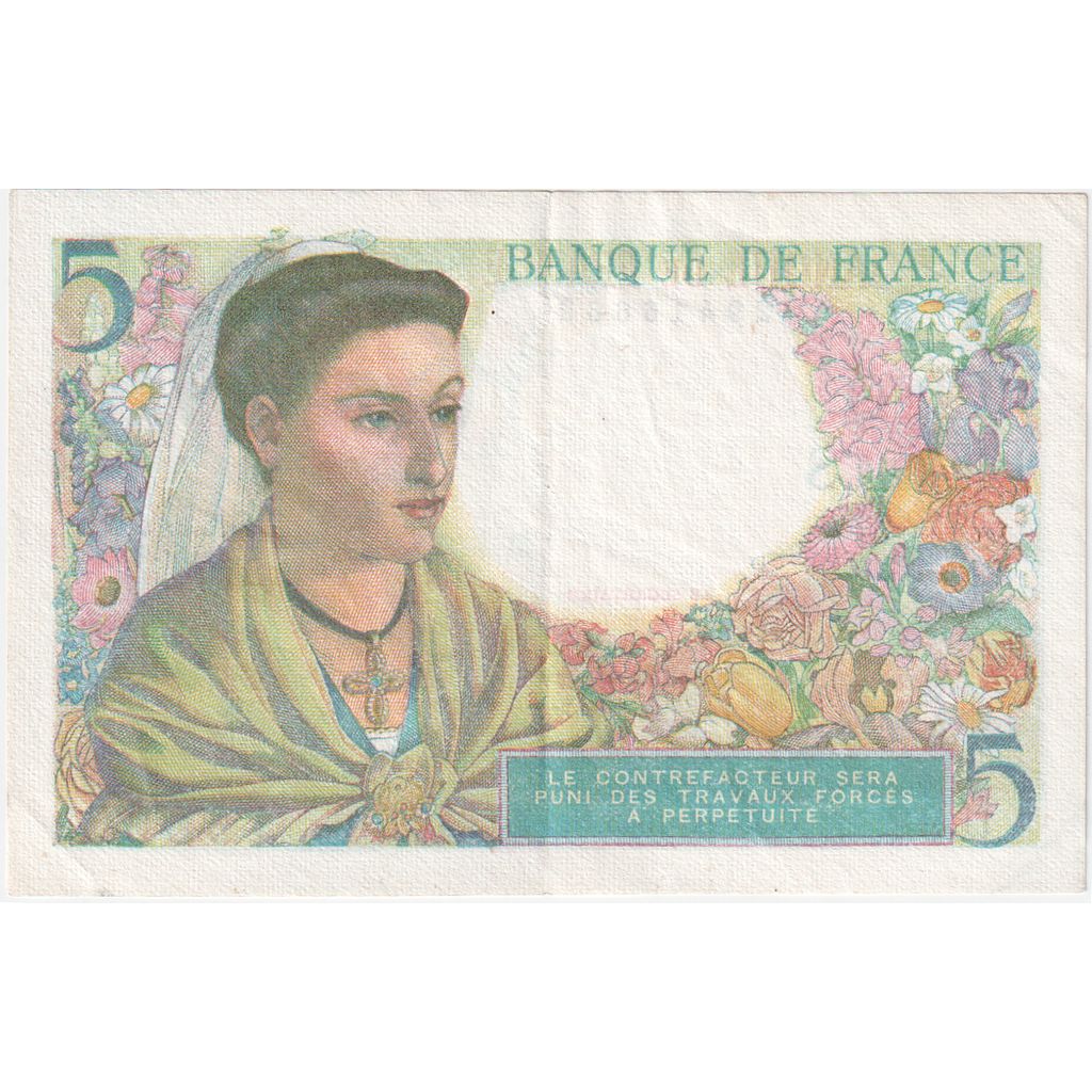 França, 5 Francs, Berger, 1943-11-25, U.92, EF(40-45)