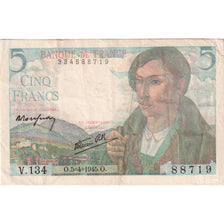 France, 5 Francs, Berger, 1945-04-05, V.134, EF(40-45)