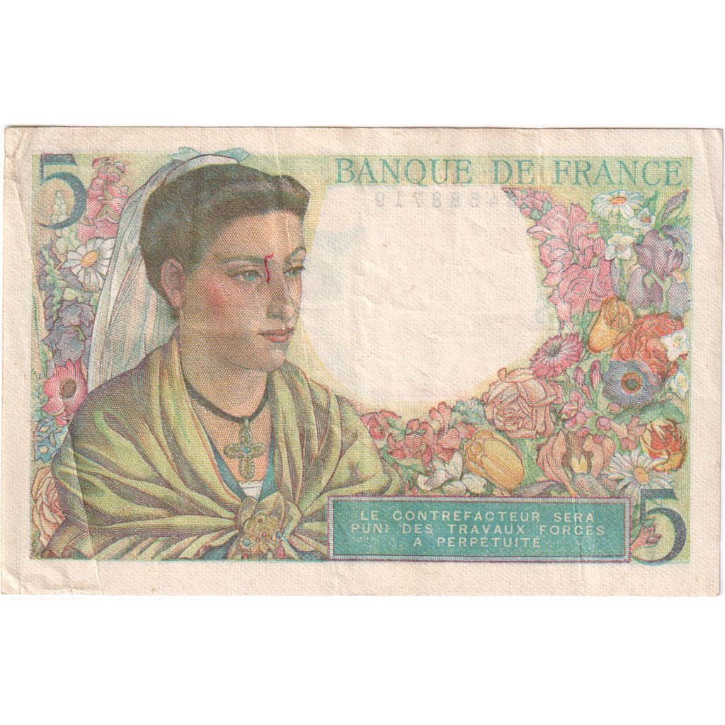 France, 5 Francs, Berger, 1945-04-05, V.134, EF(40-45)