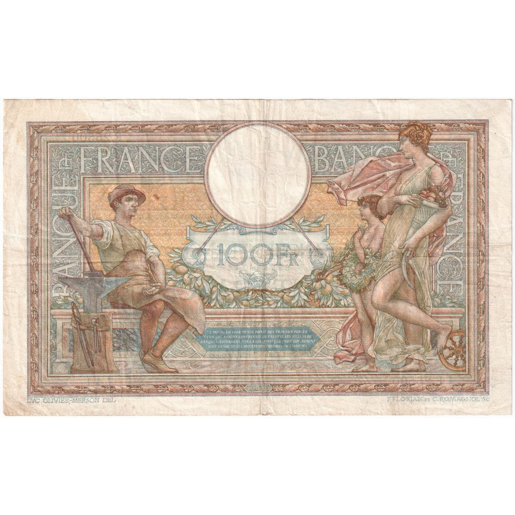 France, 100 Francs, Luc Olivier Merson, 1929-06-24, F.25500, EF(40-45)