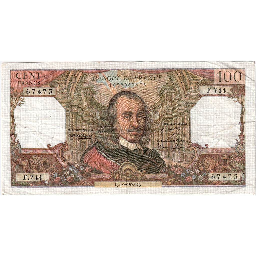Francia, 100 Francs, Corneille, 1973-07-05, F.744, MB+