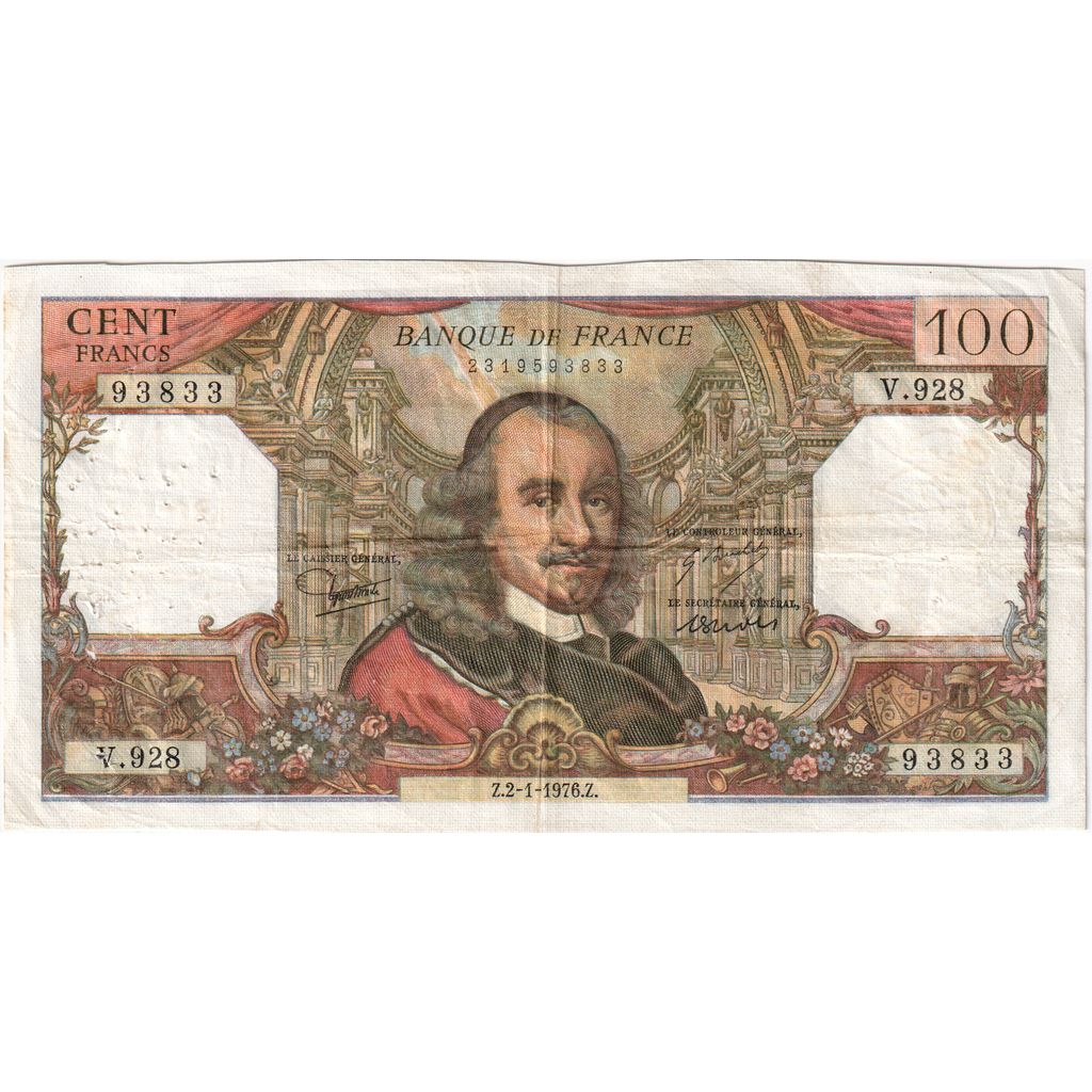France, 100 Francs, Corneille, 1976-01-02, V.928, EF(40-45)