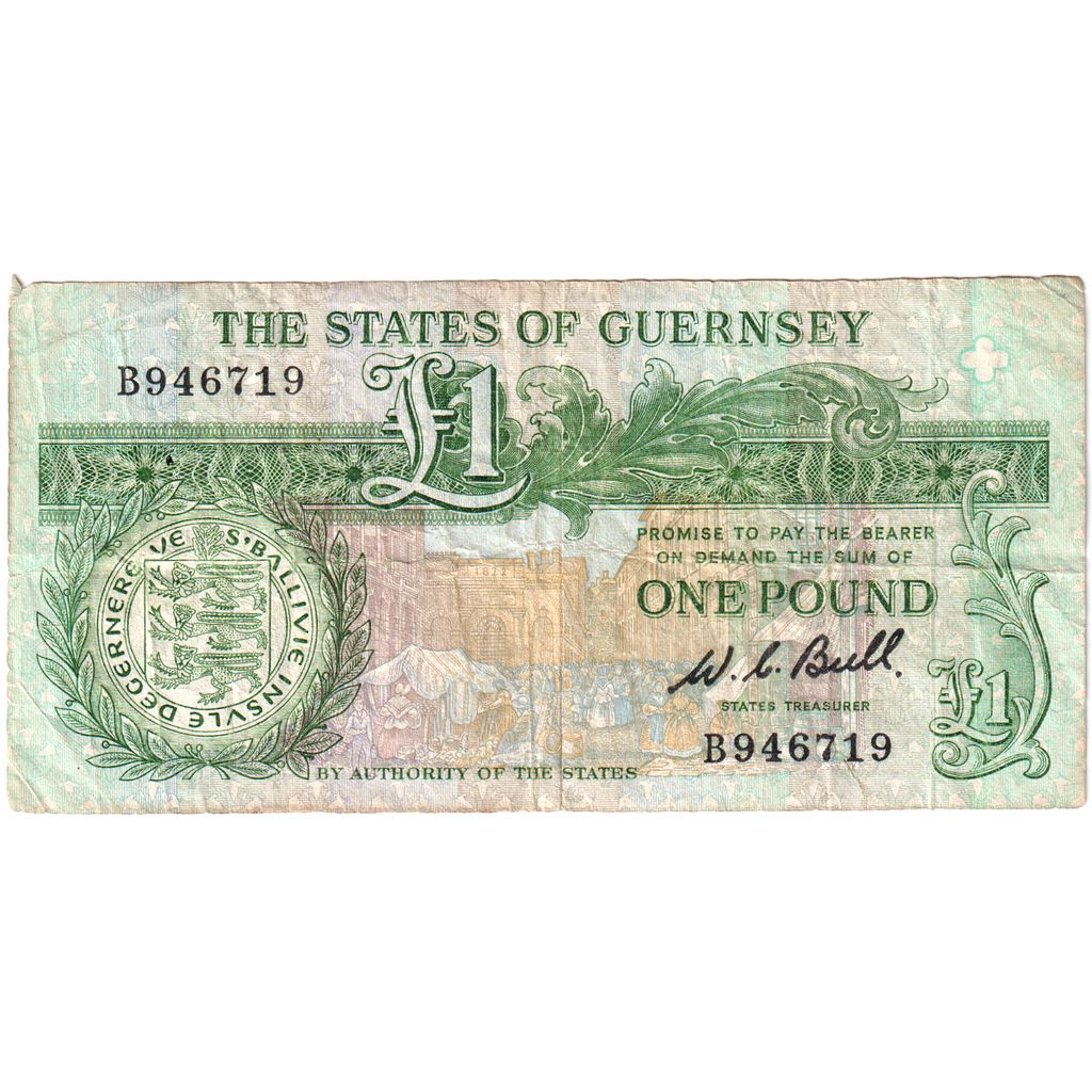 Guernsey, 1 Pound, VF(30-35)