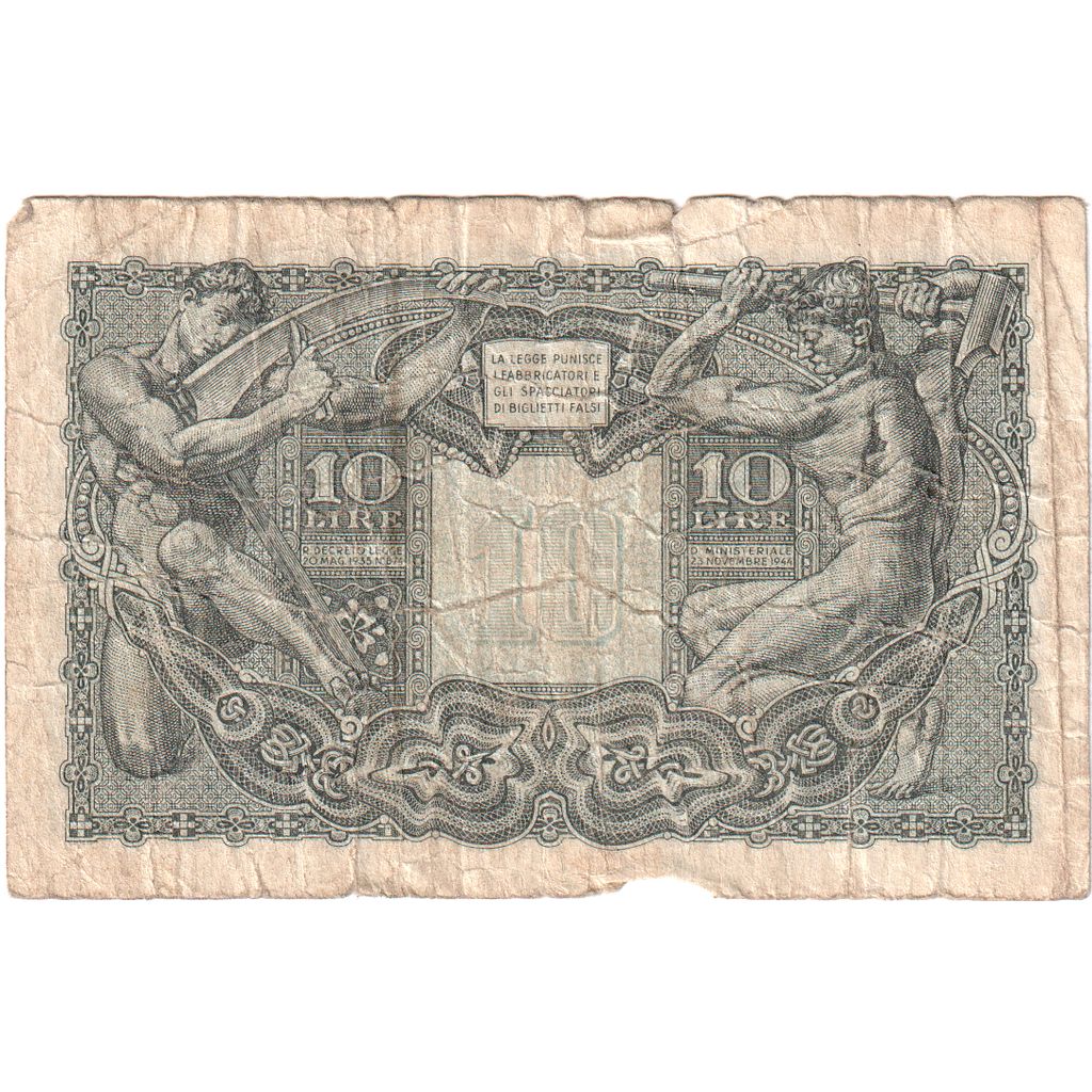 Italia, 10 Lire, 1944-11-23, MB