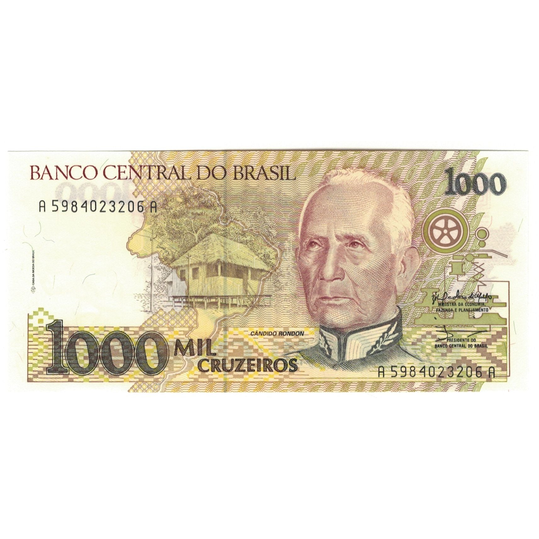 Banknote, Brazil, 1000 Cruzeiros, Undated (1990-91), KM:231b, UNC(65-70)
