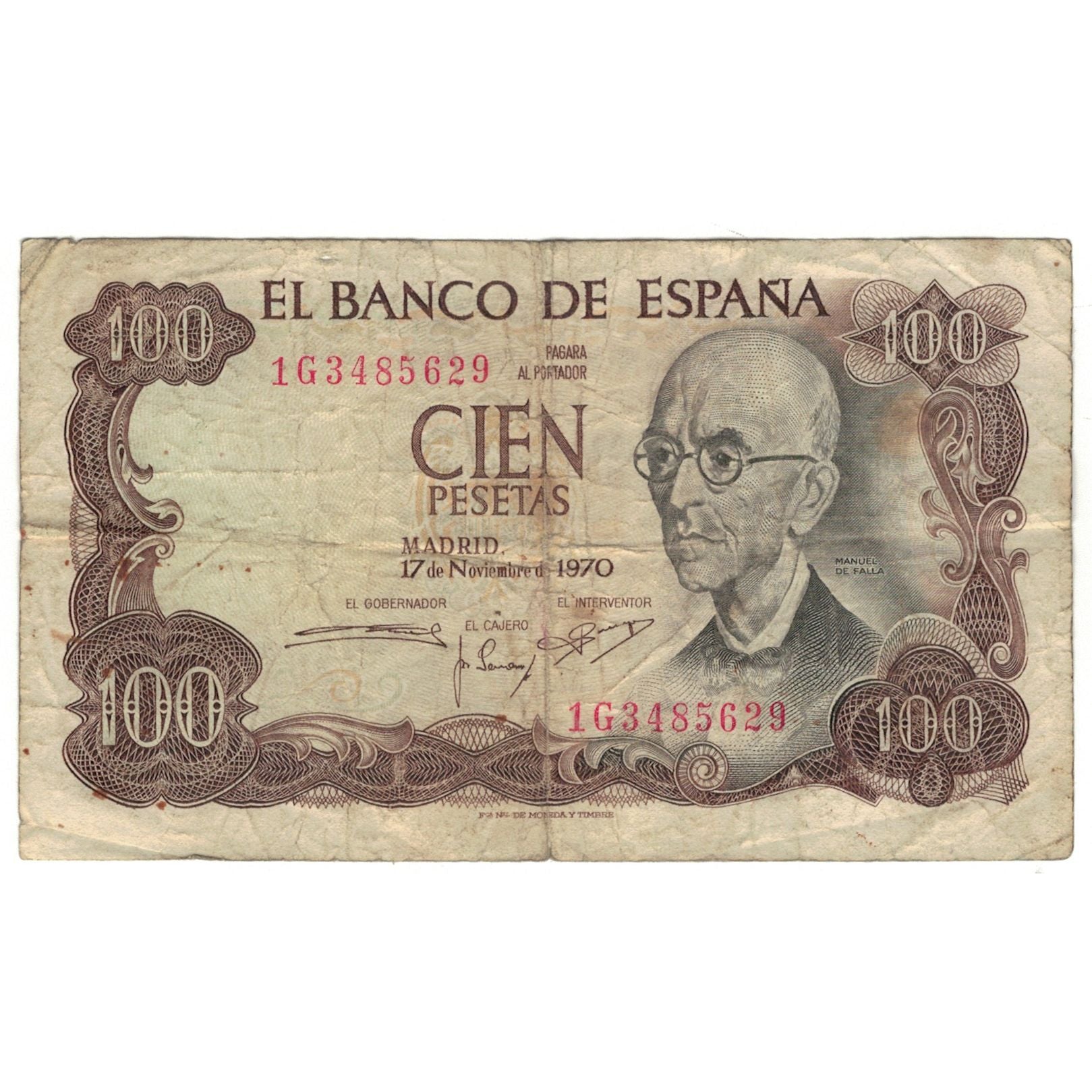 Geldschein, Spanien, 100 Pesetas, 1970, 1970-11-17, KM:152a, SGE