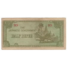 Banknot, Birma, 1/2 Rupee, KM:13b, VF(20-25)