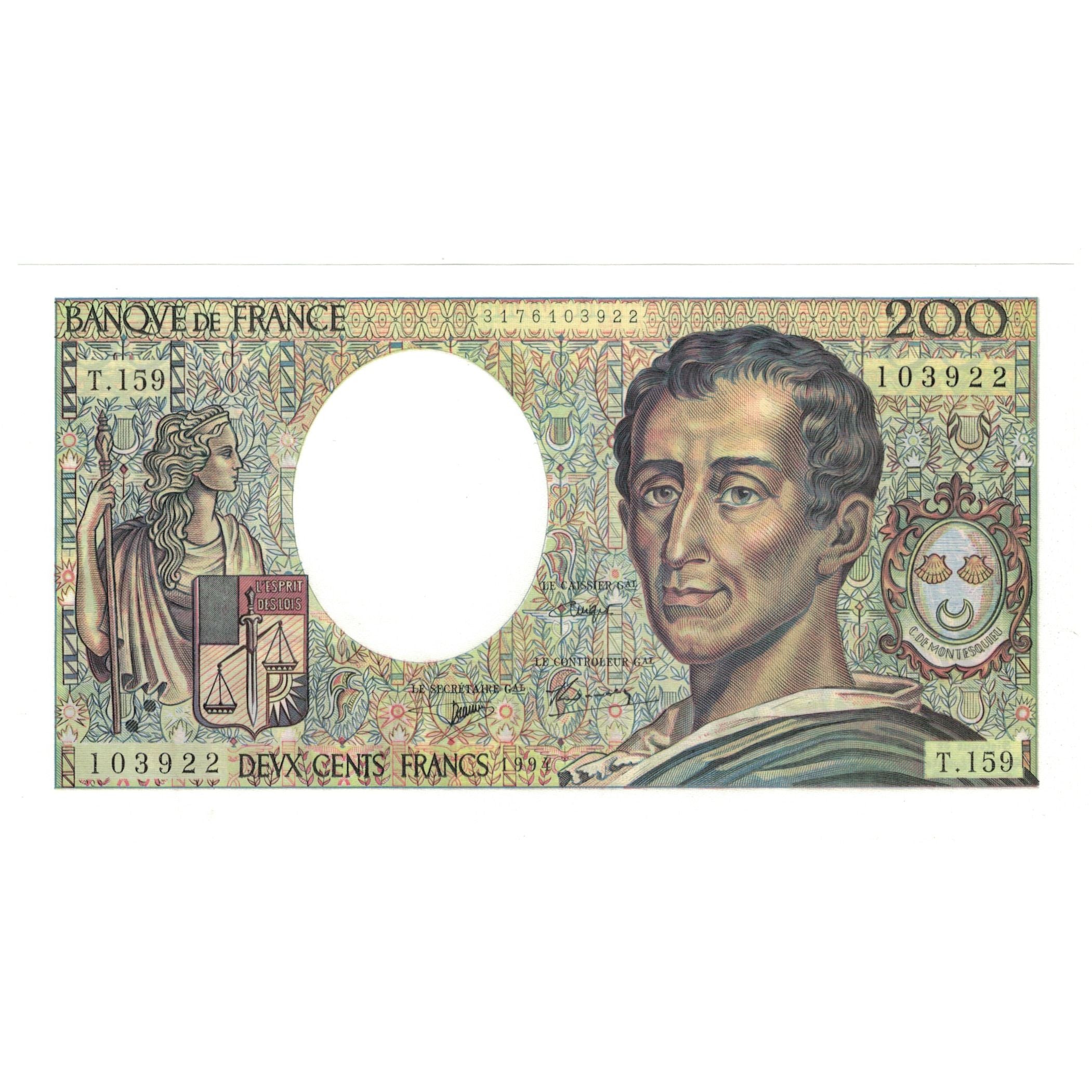 France, 200 Francs, 1994, T.159, UNC(63), Fayette:70/2.1, KM:155f