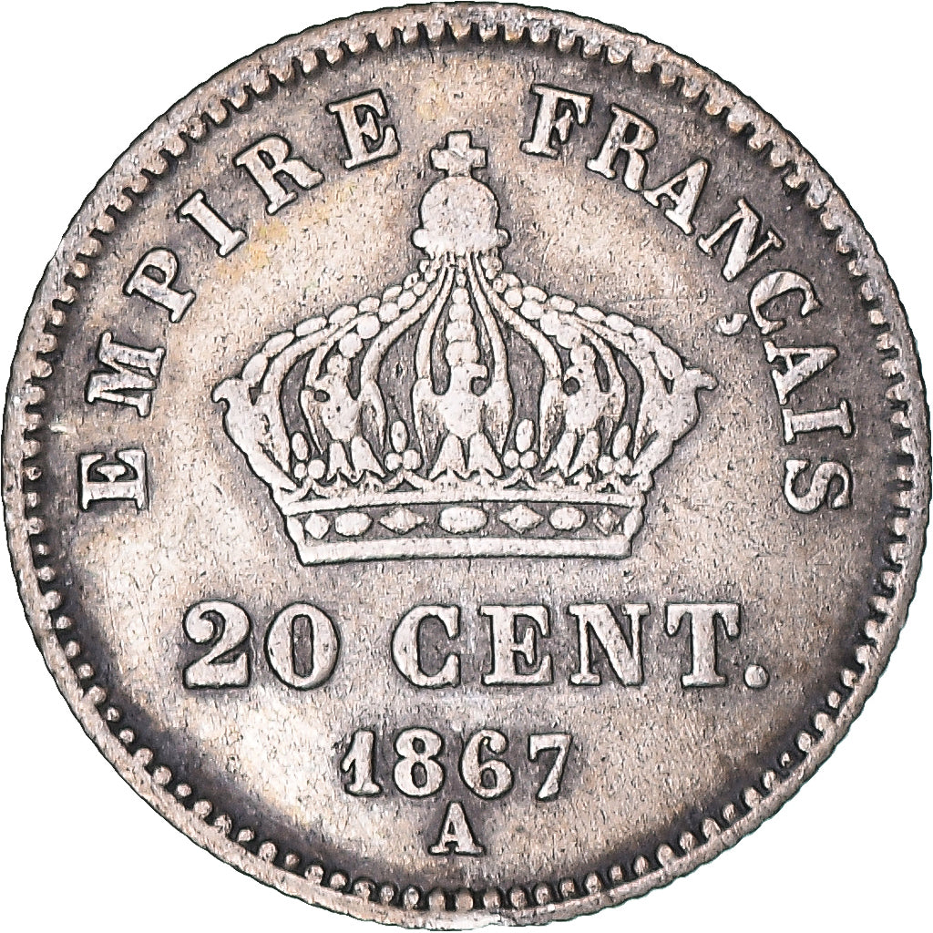 Münze, Frankreich, 20 Centimes, 1867