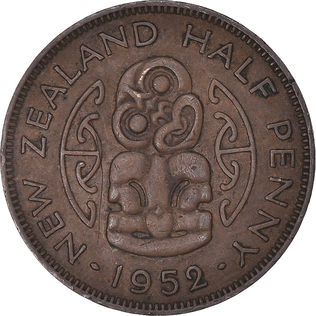 Coin, New Zealand, 1/2 Penny, 1952