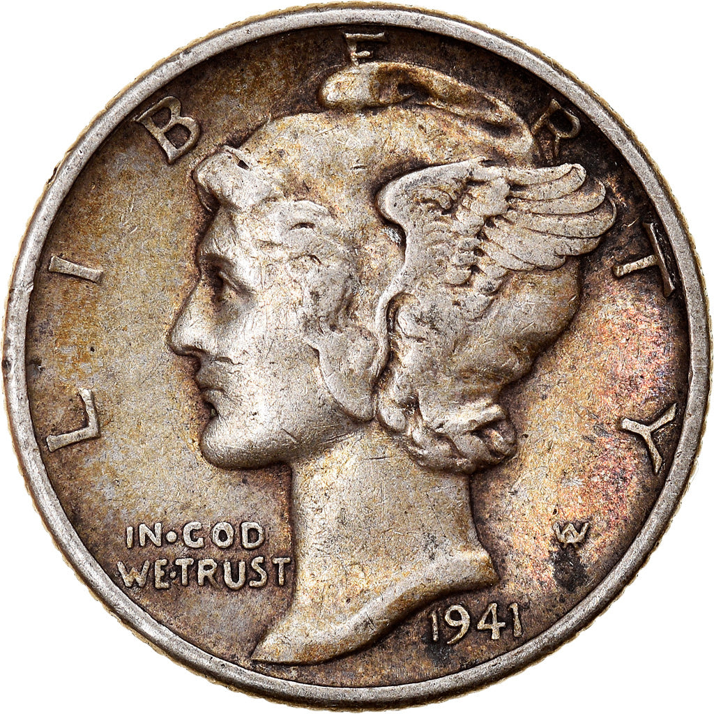 Coin, United States, Mercury Dime, Dime, 1941, U.S. Mint, Denver, EF(40-45)