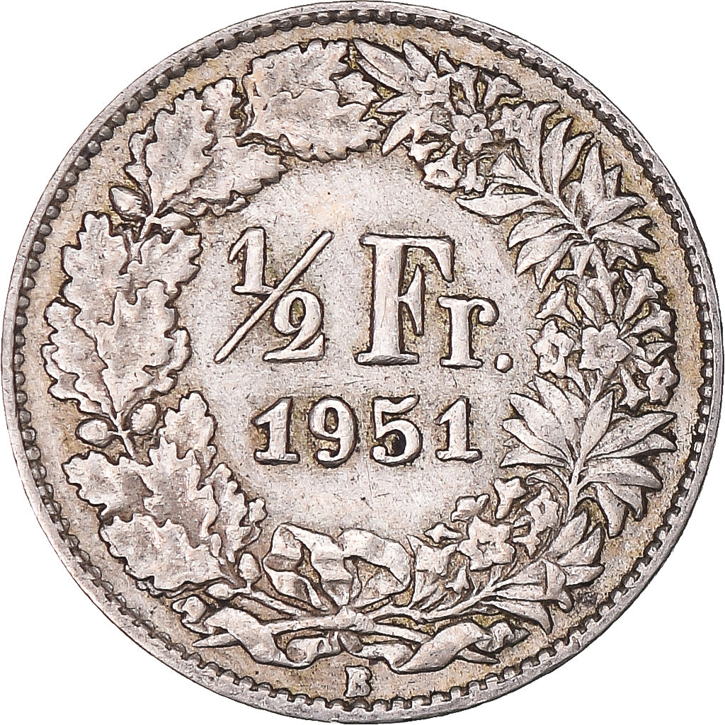 Moneda, Suiza, 1/2 Franc, 1951