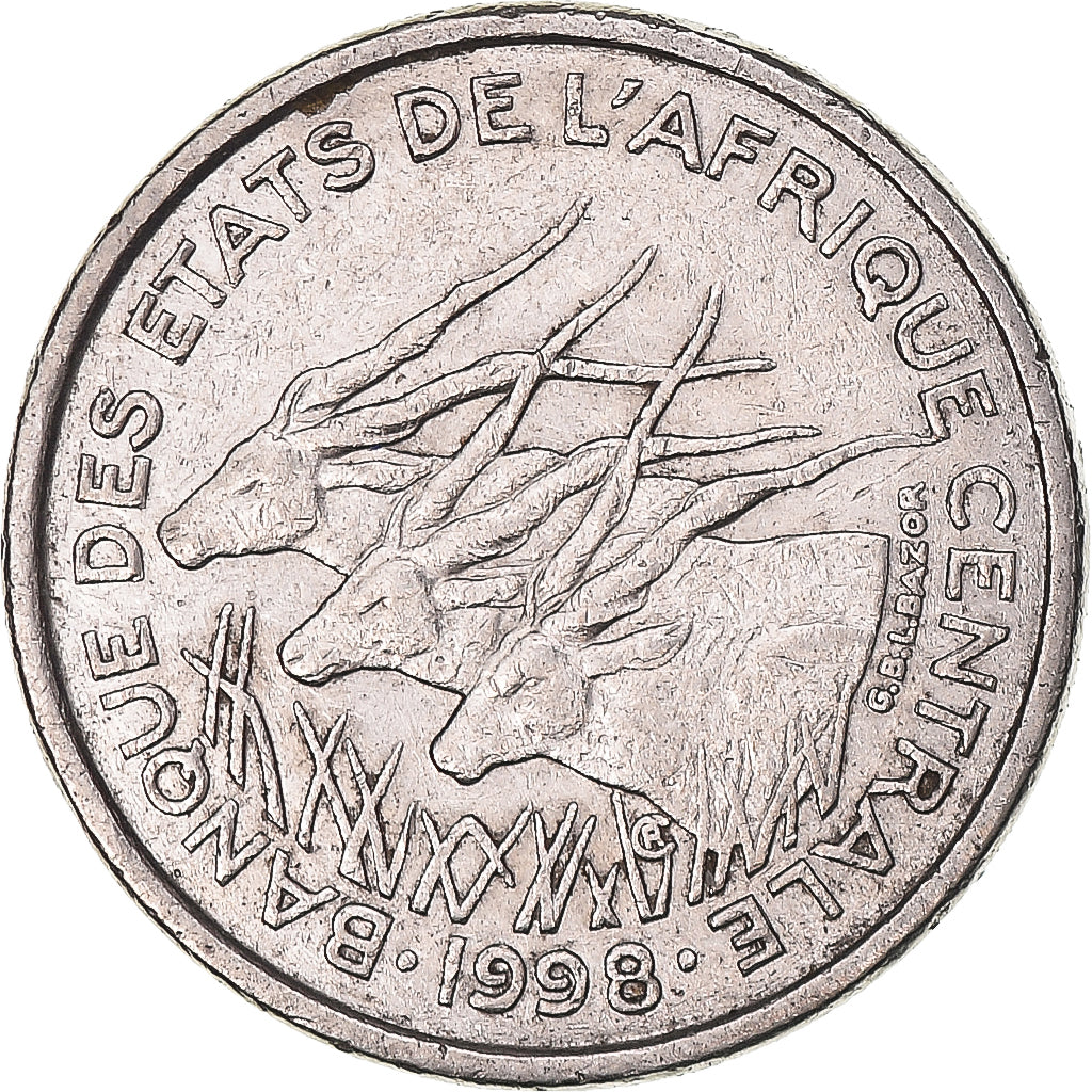 Coin, Central African States, 50 Francs, 1998
