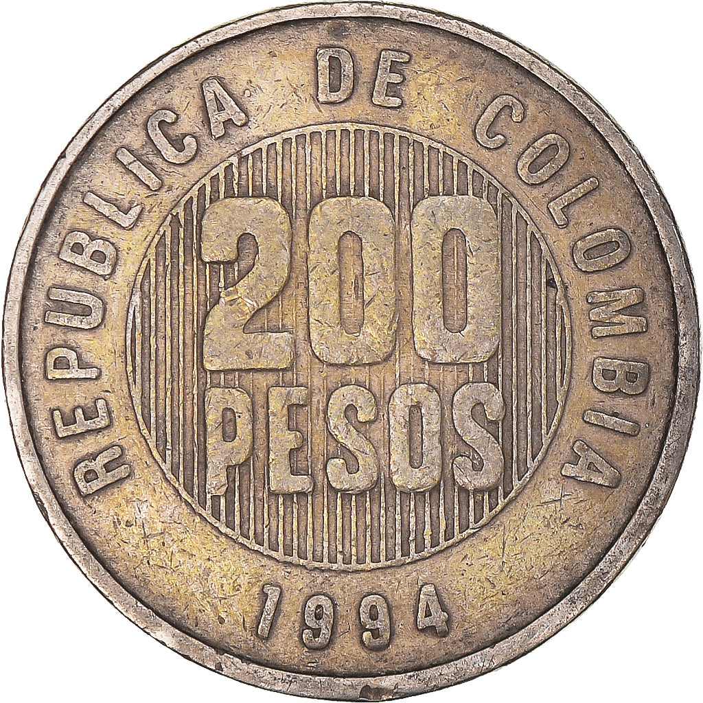 Moneta, Colombia, 200 Pesos, 1994