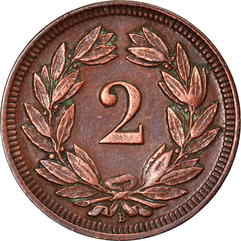 Coin, Switzerland, 2 Rappen, 1900, Bern, EF(40-45), Bronze, KM:4.2