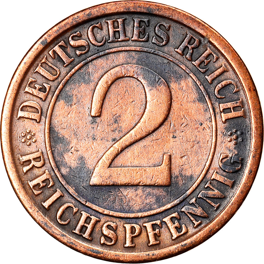 Coin, GERMANY, WEIMAR REPUBLIC, 2 Reichspfennig, 1924, Berlin, VF(20-25)