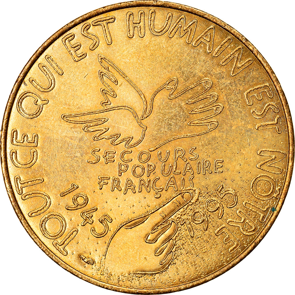 Francia, Secours Populaire, Jeton Souvenir, 1995, Pessac, BB, Bronzo