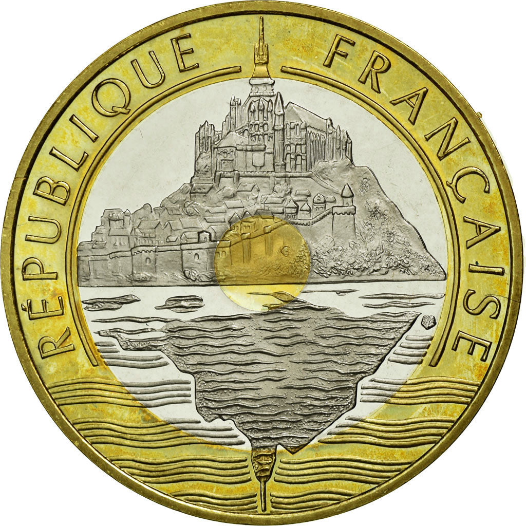 Monnaie, France, Mont Saint Michel, 20 Francs, 1998, FDC, Tri-Metallic