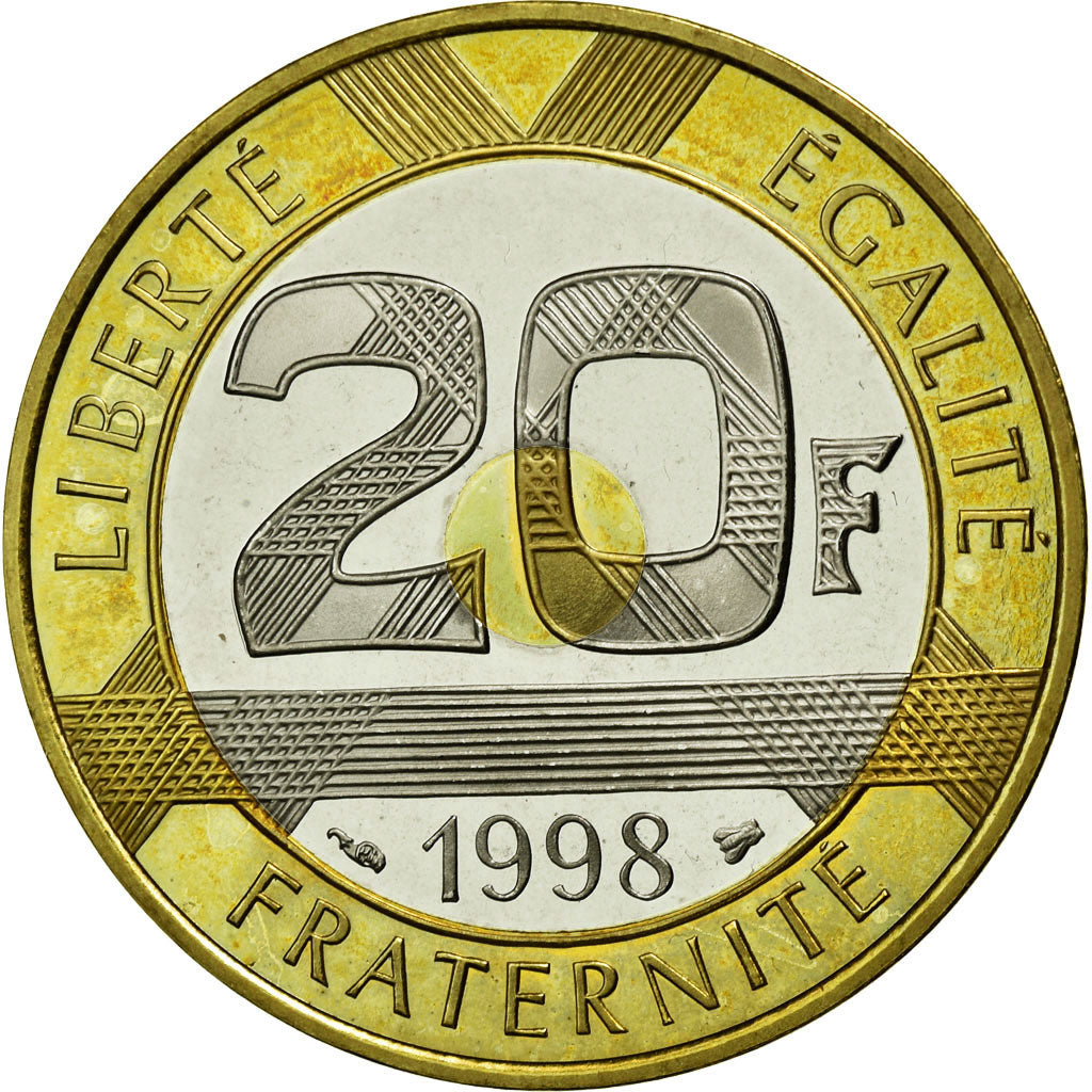 Monnaie, France, Mont Saint Michel, 20 Francs, 1998, FDC, Tri-Metallic