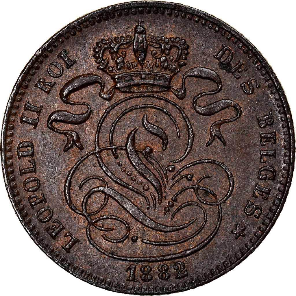 Moneda, Bélgica, Leopold II, Centime, 1882, Brussels, MBC+, Cobre, KM:33.1