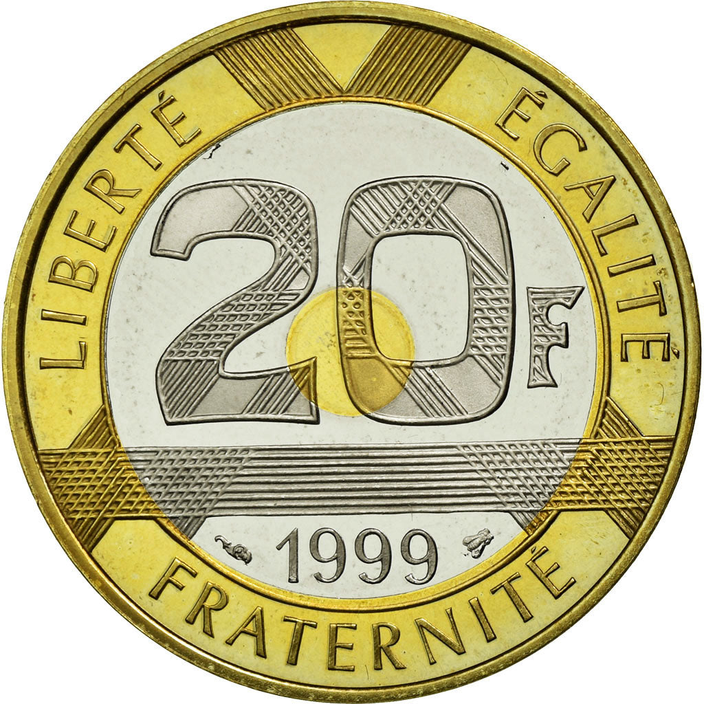 Monnaie, France, Mont Saint Michel, 20 Francs, 1999, FDC, Tri-Metallic