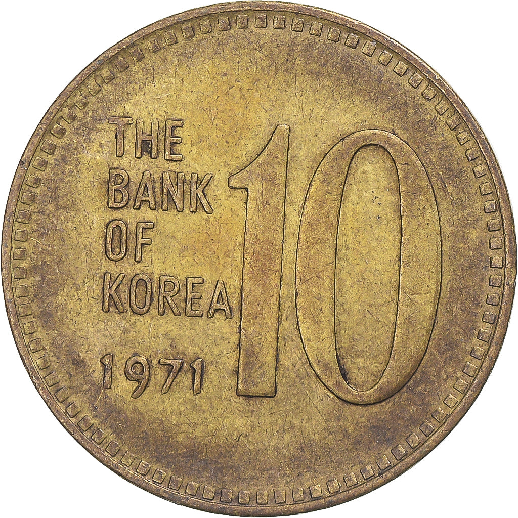 Münze, Korea, 10 Won, 1971