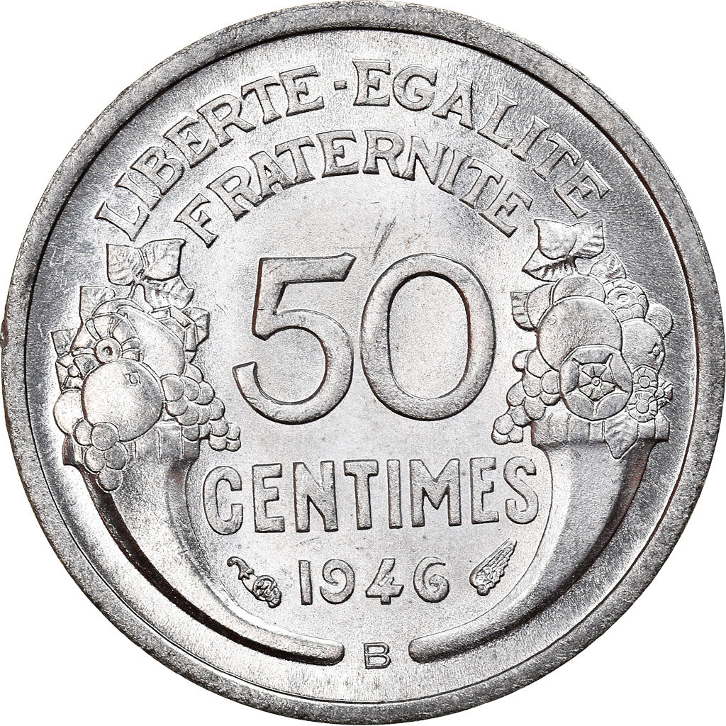 Monnaie, France, Morlon, 50 Centimes, 1946, Beaumont - Le Roger, SPL, Aluminium