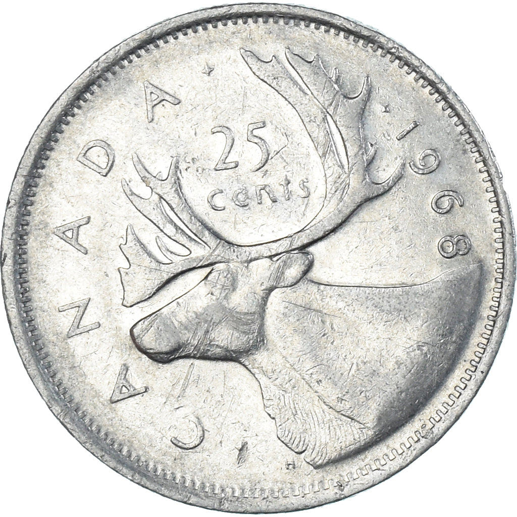 Munten, Canada, 25 Cents, 1968