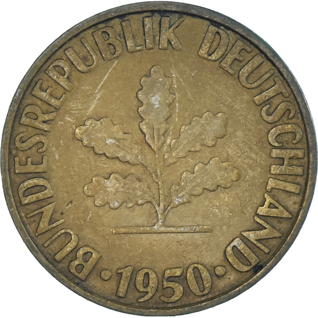 Moeda, Alemanha, 10 Pfennig, 1950