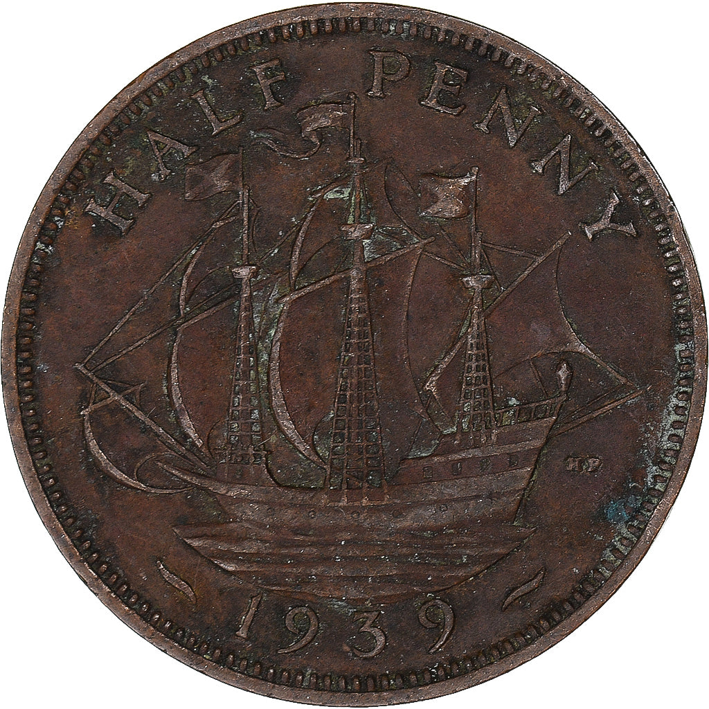 Moeda, Grã-Bretanha, 1/2 Penny, 1939