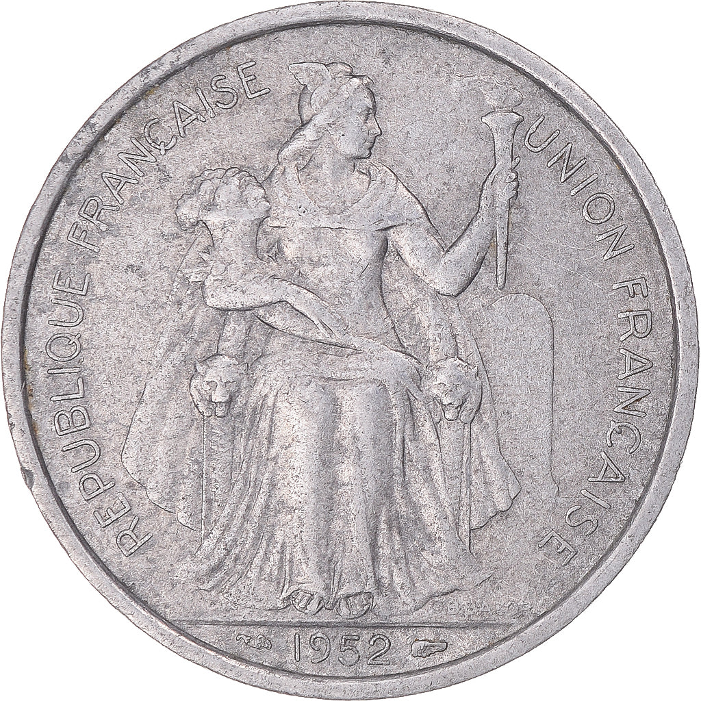 Munten, Oceania, 5 Francs, 1952