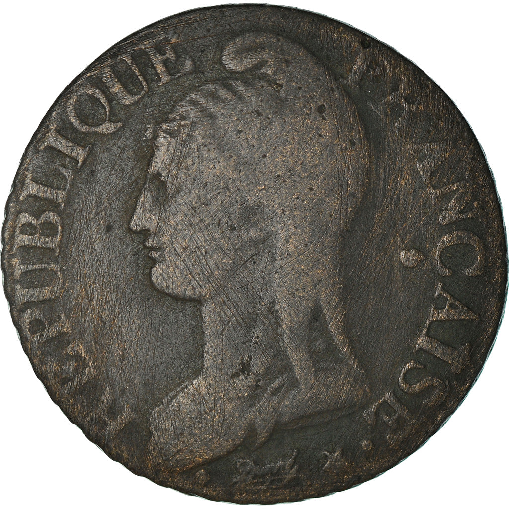 Münze, Frankreich, Dupré, 5 Centimes, AN 8, Bordeaux, S, Bronze, KM:640.8