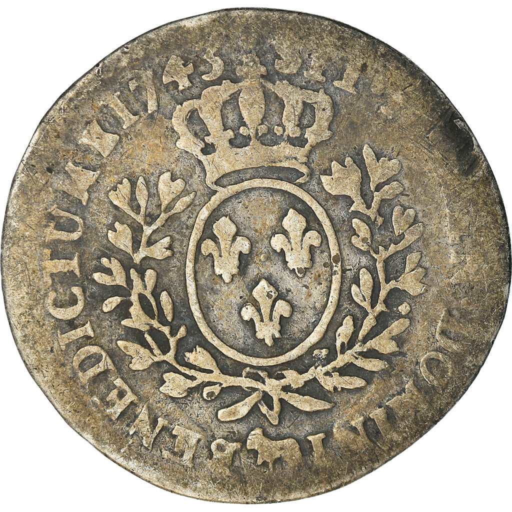 Monnaie, France, Louis XV, 1/10 Écu de Béarn au bandeau, 12 Sols, 1/10 ECU