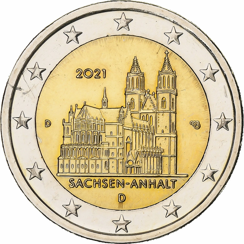 Germany, 2 Euro, Sachsen, 2021, Munich, Bi-Metallic, MS(63)