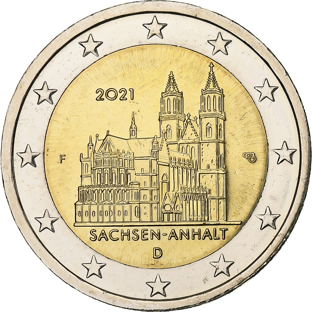 Allemagne, 2 Euro, Sachsen, 2021, Stuttgart, Bimétallique, SPL