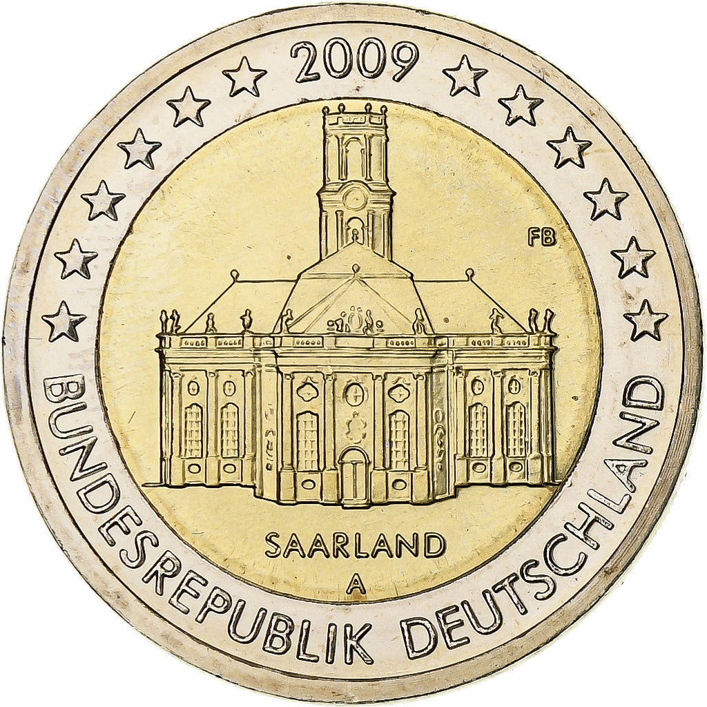 Allemagne, 2 Euro, Saarland, 2009, Berlin, Bimétallique, SPL, KM:276