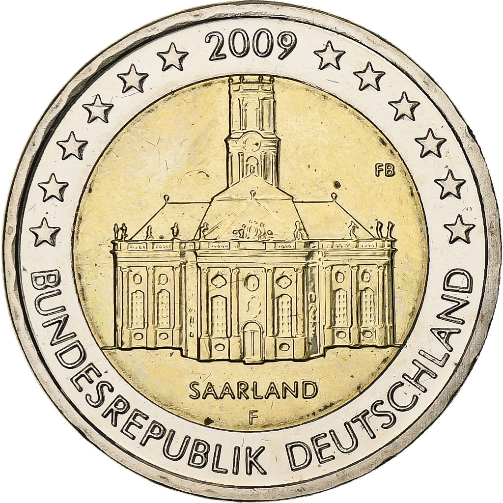 Allemagne, 2 Euro, Saarland, 2009, Stuttgart, Bimétallique, SPL, KM:276
