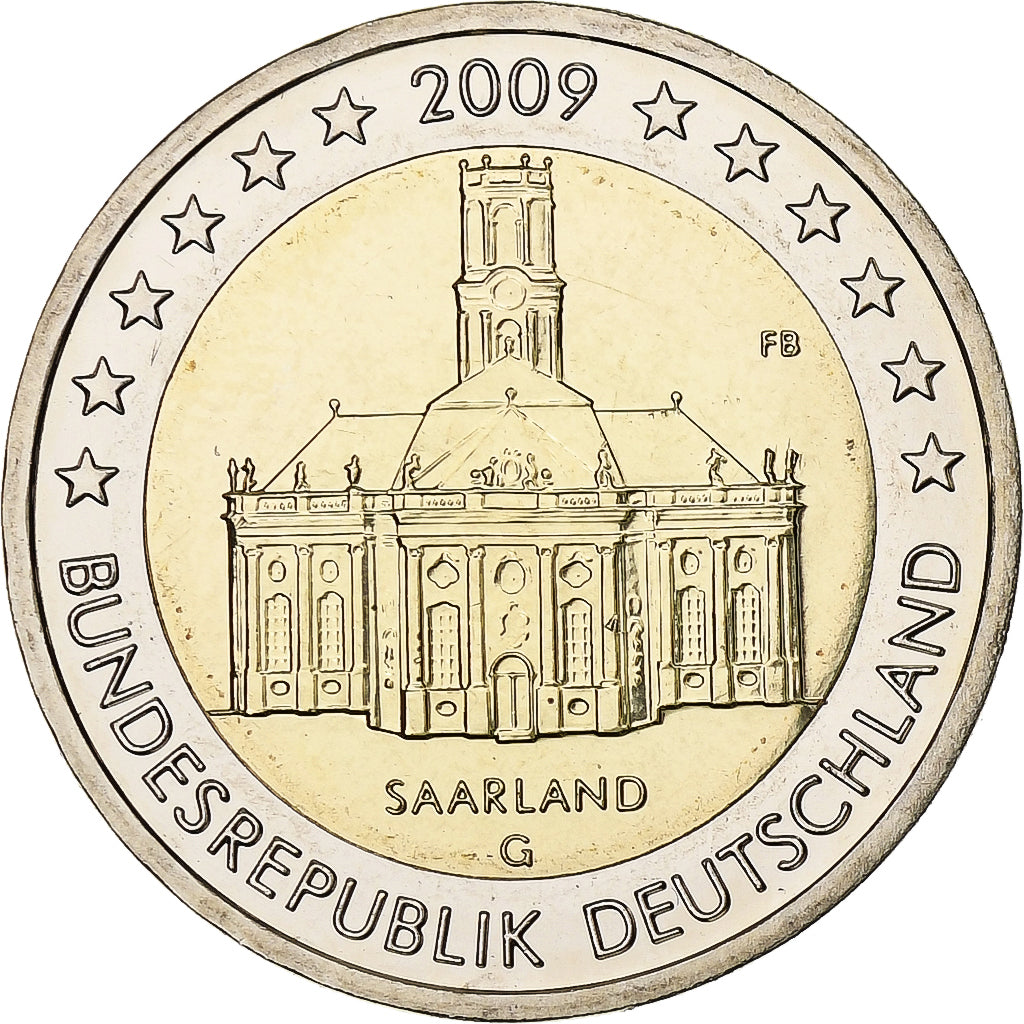 Germany, 2 Euro, Saarland, 2009, Karlsruhe, Bi-Metallic, MS(63), KM:276