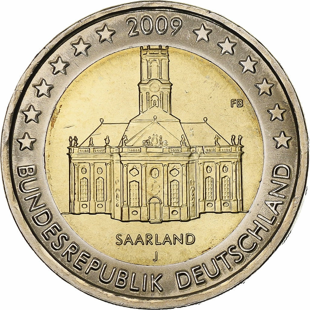 Allemagne, 2 Euro, Saarland, 2009, Hamburg, Bimétallique, SPL, KM:276