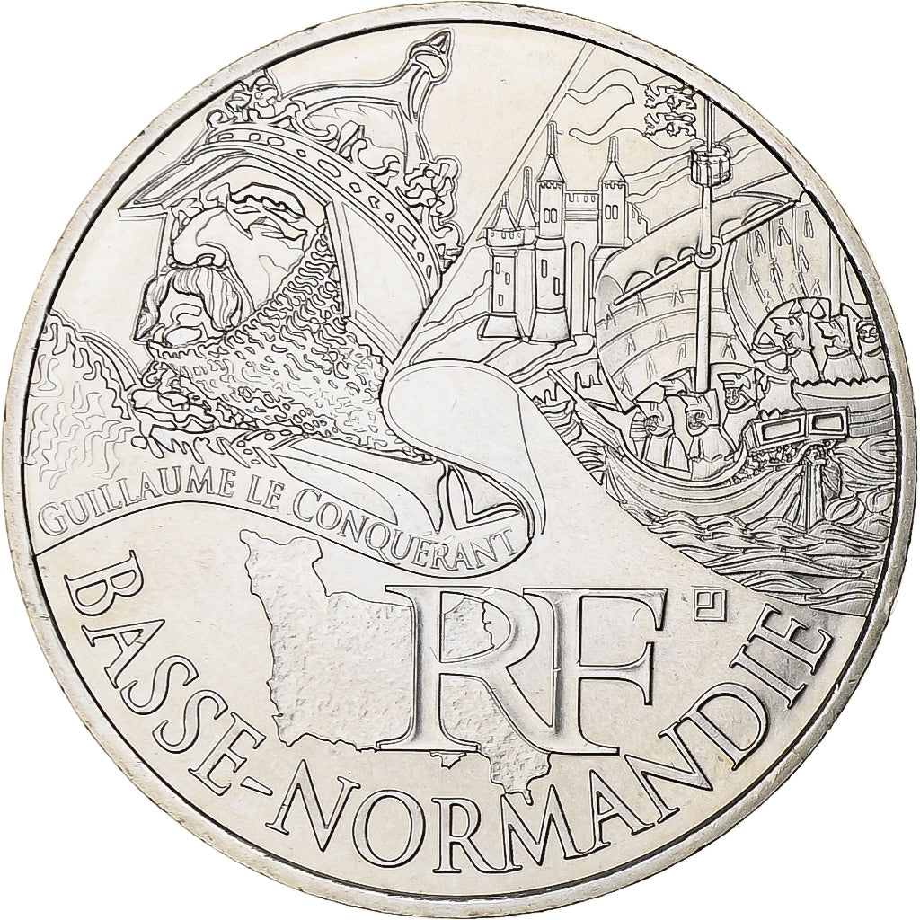 France, 10 Euro, Basse-Normandie, 2012, Silver, MS(63), KM:1865