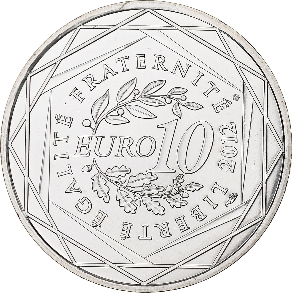 France, 10 Euro, Centre, 2012, Silver, MS(63), KM:1868