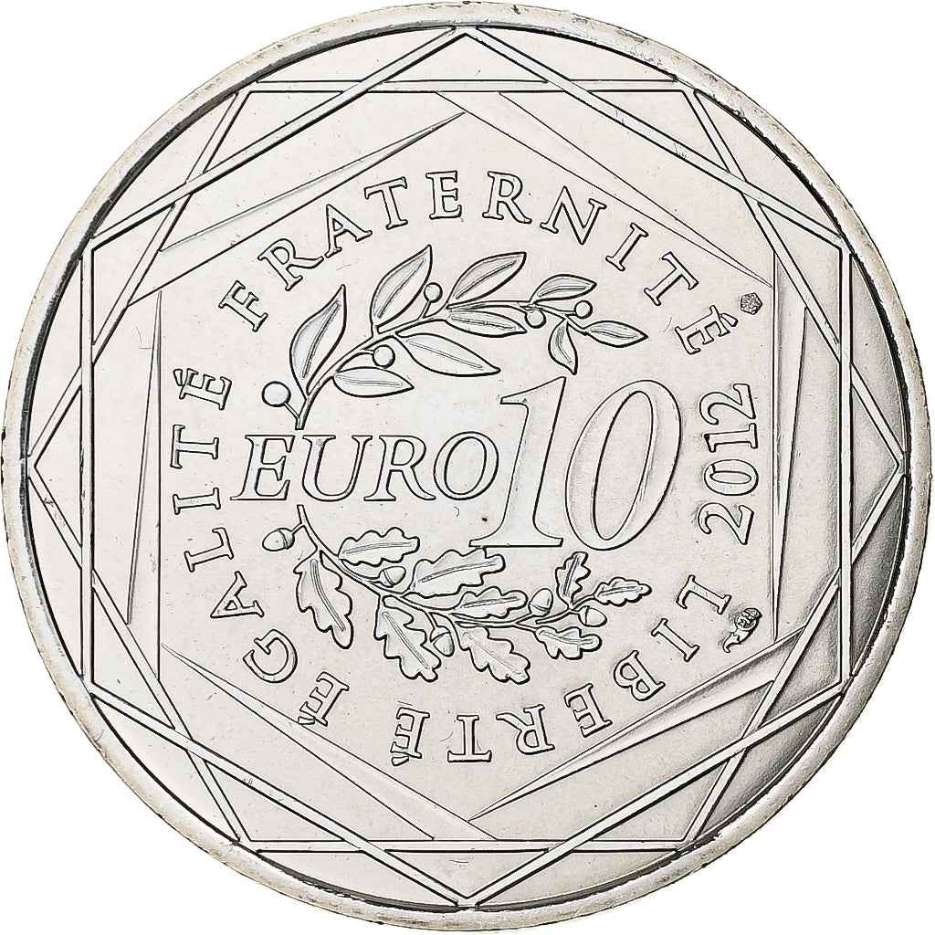 France, 10 Euro, Poitou-Charente, 2012, Silver, MS(63), KM:1883