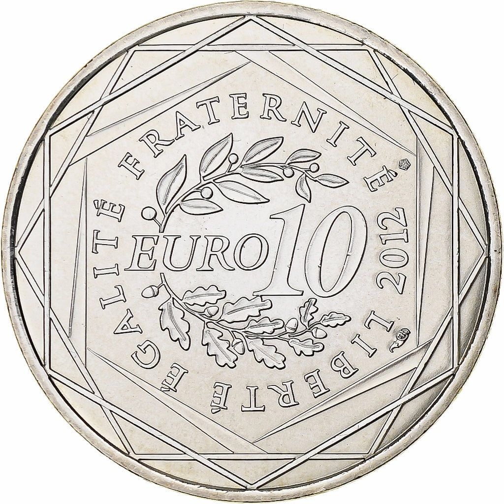 France, 10 Euro, Aquitaine, 2012, Silver, MS(63), KM:1863