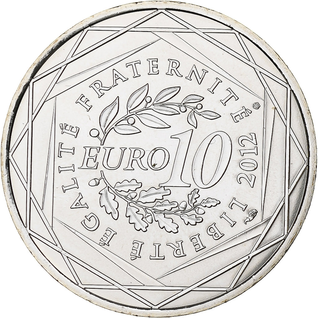 France, 10 Euro, Haute-Normandie, 2012, Silver, MS(63), KM:1874