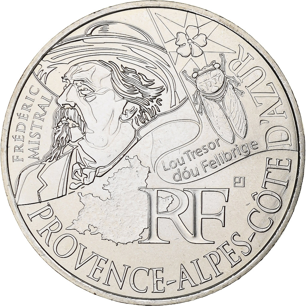 France, 10 Euro, Provence Alpes Côte d'Azur, 2012, Silver, MS(63), KM:1884
