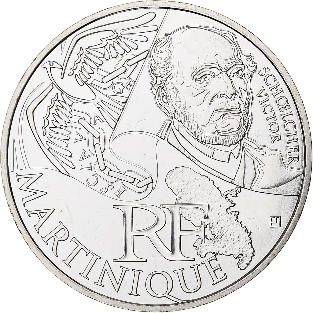 France, 10 Euro, Martinique, 2012, Silver, MS(63), KM:1879